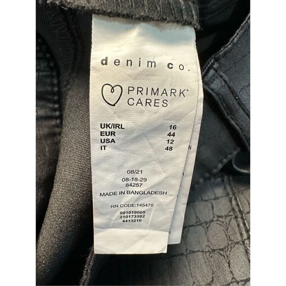 Primark women’s faux leather high waisted black flare pants size 12 NWT #38-0976 - Picture 7 of 9